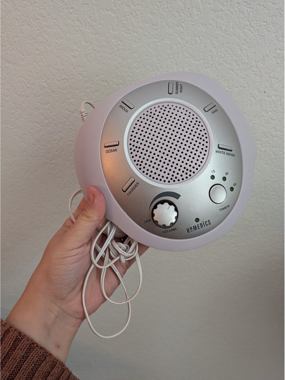 HoMedics SS-2000 Sound Spa Relaxation White Noise Machine *no battery cover*